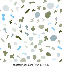 Light Blue, Green vector seamless template with lines, ovals. Colorful illustration in abstract style on white background. Seamless texture for your  ad, booklets, leaflets.