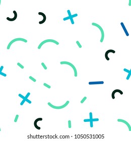 Light Blue, Green vector seamless layout with simple elements. Trendy seamless illustration with abstract lines. Pattern for trendy fabric, wallpapers.