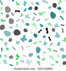 Light Blue, Green vector seamless pattern with lamp shapes. A sample with blurred bubble shapes on white background. Seamless pattern for textile, fabric, wallpapers.