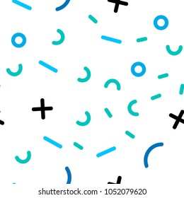 Light Blue, Green vector seamless texture with elements of lines. Decorative abstract design of repeating lines, circles. Design for textile, fabric, wallpapers.