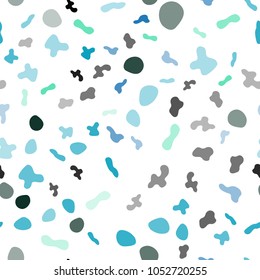 Light Blue, Green vector seamless background with liquid shapes. Shining illustration, which consist of blurred lines, circles. Marble design for your web site.