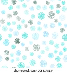 Light Blue, Green vector seamless doodle blurred template. Creative illustration in blurred style with flowers. Completely new template for your brand book.