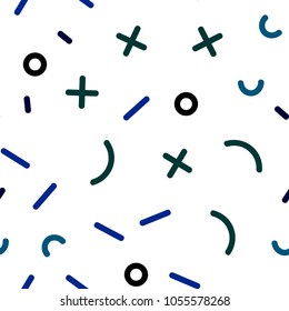 Light Blue, Green vector seamless texture with elements of lines. Illustration with repetition of lines on white background. Trendy design for wallpaper, fabric makers.