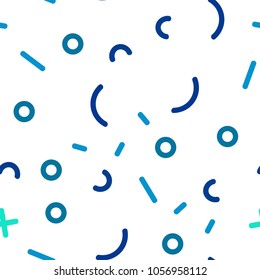 Light Blue, Green vector seamless background with lines, ovals. Trendy seamless illustration with abstract lines. Design for textile, fabric, wallpapers.