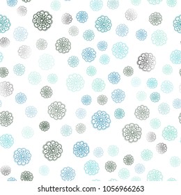 Light Blue, Green vector seamless natural abstract background. flowers on elegant natural pattern with gradient. Completely new template for your business design.