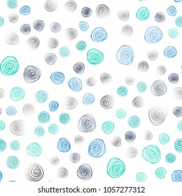 Light Blue, Green vector seamless abstract doodle wallpaper. Creative illustration in blurred style with flowers. Template for backgrounds of cell phones.