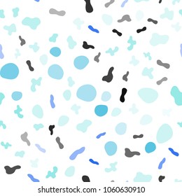 Light Blue, Green vector seamless pattern with bubble shapes. Glitter abstract illustration with wry lines. The best blurred design for your business.