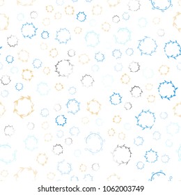 Light Blue, Green vector seamless  layout with circle shapes. Glitter abstract illustration with blurred drops of rain. Completely new template for your brand book.