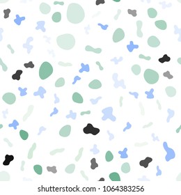 Light Blue, Green vector seamless background with lamp shapes. Geometric illustration in marble style with gradient.  Textured wave pattern for backgrounds.