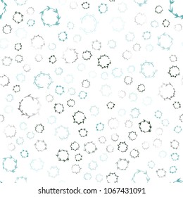 Light Blue, Green vector seamless  layout with circle shapes. Abstract illustration with colored bubbles in nature style. Pattern can be used for ads, leaflets.