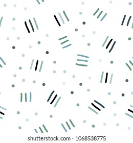 Light Blue, Green vector seamless background with lines, ovals. Colorful seamless gradient with lines and signs of maths. Trendy design for wallpaper, fabric makers.