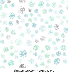 Light Blue, Green vector seamless doodle blurred pattern. flowers on elegant natural pattern with gradient. Doodle design can be used for your web site.