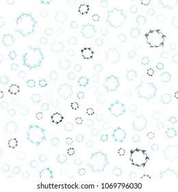 Light Blue, Green vector seamless  texture with disks. Illustration with set of shining colorful abstract circles. New design for ad, poster, banner of your website.