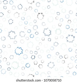 Light Blue, Green vector seamless  texture with disks. Glitter abstract illustration with blurred drops of rain. Beautiful design for your business advert.