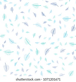 Light Blue, Green vector seamless  natural elegant pattern. Decorative illustration with doodles on abstract template. Hand painted design for web, leaflet, textile.