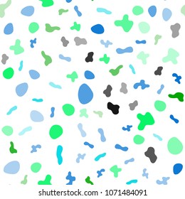 Light Blue, Green vector seamless template with lines, ovals. Modern gradient abstract illustration with bandy lines. A completely new memphis design for your business.