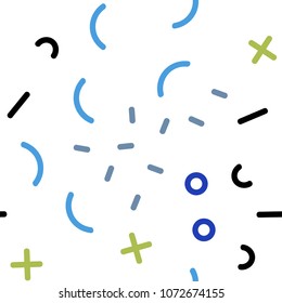 Light Blue, Green vector seamless layout with simple elements. Trendy seamless illustration with abstract lines. Pattern for trendy fabric, wallpapers.
