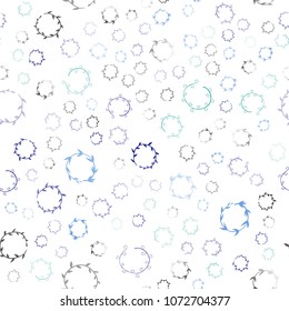 Light Blue, Green vector seamless  cover with spots. Blurred bubbles on abstract background with colorful gradient. Completely new template for your brand book.