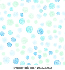 Light Blue, Green vector seamless abstract doodle background. New colorful illustration in doodle style with flowers. Brand-new design for your business.