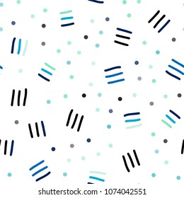 Light Blue, Green vector seamless template with geometric lines. Seamless gradient abstract lines on white background. Pattern for trendy fabric, wallpapers.