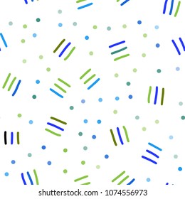 Light Blue, Green vector seamless pattern with abstract lines. Illustration with repetition of lines on white background. Pattern for design of window blinds, curtains.