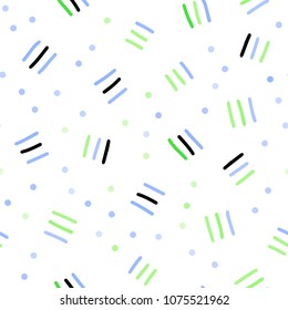 Light Blue, Green vector seamless template with geometric lines. Seamless Illustration with set of abstact gradient lines. Pattern for design of fabric, wallpapers.