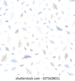 Light Blue, Green vector seamless  doodle bright background. Colorful abstract illustration with leaves in doodle style. Doodle design can be used for your web site.