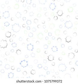 Light Blue, Green vector seamless  template with circles. Beautiful colored illustration with blurred circles in nature style. Pattern can be used for beautiful websites.