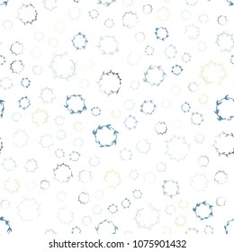 Light Blue, Green vector seamless  pattern with spheres. Abstract illustration with colored bubbles in nature style. Completely new template for your brand book.