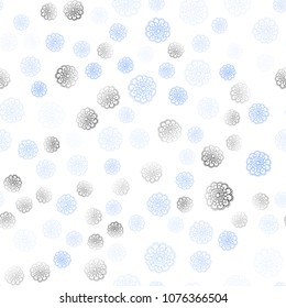Light Blue, Green vector seamless doodle bright layout. Colorful abstract illustration with flowers in doodle style. Hand painted design for web, leaflet, textile.