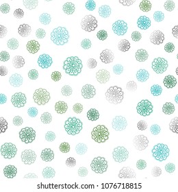 Light Blue, Green vector seamless natural elegant pattern. Modern geometrical abstract illustration with flowers. Pattern for heads of websites and designs.