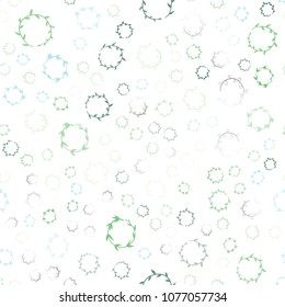 Light Blue, Green vector seamless  texture with disks. Beautiful colored illustration with blurred circles in nature style. Pattern can be used as texture of wallpapers.