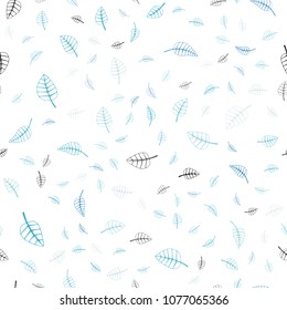 Light Blue, Green vector seamless  natural abstract pattern. New colorful illustration in doodle style with leaves. Elegant pattern for a brand book.