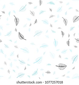 Light Blue, Green vector seamless  natural elegant template. An elegant bright illustration with leaves in Natural style. Elegant pattern for a brand book.