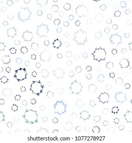 Light Blue, Green vector seamless  pattern with spheres. Modern abstract illustration with colorful water drops. Pattern can be used for futuristic ad, booklets.
