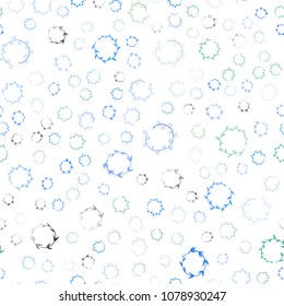 Light Blue, Green vector seamless  backdrop with dots. Blurred bubbles on abstract background with colorful gradient. Pattern can be used for futuristic ad, booklets.