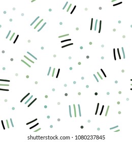 Light Blue, Green vector seamless cover with abstract shapes. Decorative abstract design of repeating lines, circles. Design for textile, fabric, wallpapers.
