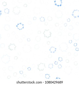 Light Blue, Green vector seamless  pattern with spheres. Blurred decorative design in abstract style with bubbles. Completely new template for your brand book.