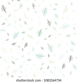 Light Blue, Green vector seamless  natural abstract template. Sketchy doodles with leaves on blurred background. Brand-new style for your business design.
