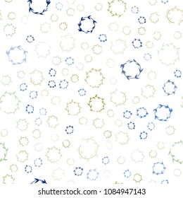 Light Blue, Green vector seamless  background with bubbles. Blurred decorative design in abstract style with bubbles. New design for ad, poster, banner of your website.