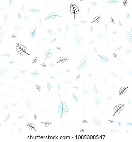 Light Blue, Green vector seamless  natural abstract template. New colorful illustration in doodle style with leaves. Completely new template for your brand book.