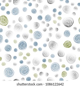 Light Blue, Green vector seamless abstract doodle template. Colorful illustration in doodle style with flowers. Completely new template for your brand book.