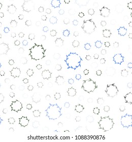 Light Blue, Green vector seamless backdrop with dots. Illustration with set of shining colorful abstract circles. Pattern can be used for ads, leaflets.