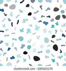 Light Blue, Green vector seamless background with curved circles. Glitter abstract illustration with wry lines. Textured wave pattern for backgrounds.