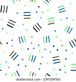 Light Blue, Green vector seamless layout with simple elements. Trendy seamless illustration with abstract lines. Template for business cards, websites.