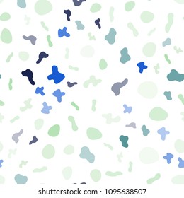 Light Blue, Green vector seamless template with bubble shapes. Colorful illustration in abstract marble style with gradient. A completely new template for your business design.