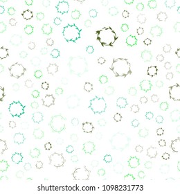 Light Blue, Green vector seamless pattern with spheres. Illustration with set of shining colorful abstract circles. Beautiful design for your business advert.