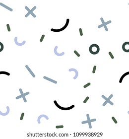 Light Blue, Green vector seamless texture with elements of lines. Decorative abstract design of repeating lines, circles. Pattern for trendy fabric, wallpapers.