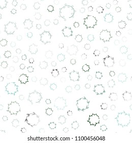 Light Blue, Green vector seamless template with circles. Glitter abstract illustration with blurred drops of rain. Pattern can be used for beautiful websites.