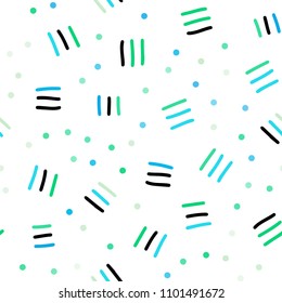 Light Blue, Green vector seamless background with lines, ovals. Seamless Illustration with set of abstact gradient lines. Design for textile, fabric, wallpapers.